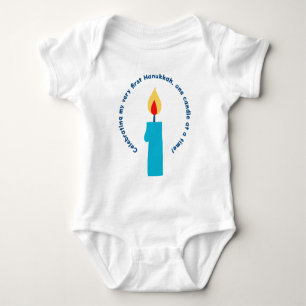 Body Première Hanoukka Chandelle de bébé mignonne Bébé