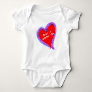 Body Première Saint Valentin pour bébé Double Coeur Rou