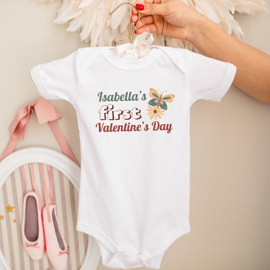 Body Première Saint-Valentin pour bébé personnalisé mig