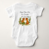 Body Premiers Fox d'aquarelle de Noël du bébé en hiver (Dos)