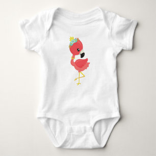 Body Princesse Flamant rose, Fleurs, Couronne, Mignonne
