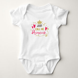 Body Princesse Typographie Fille Rose Bébé Glam Or