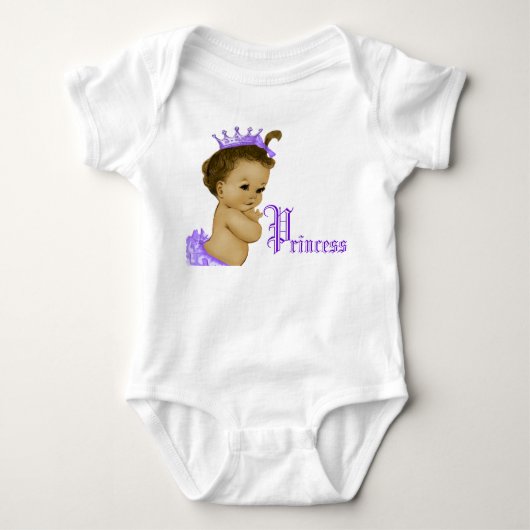 Body Princesse violette Africaine Américaine Baby Girl  (Devant)