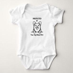 Body Protégé par Corgi Dog, Nom du chien personnalisé
