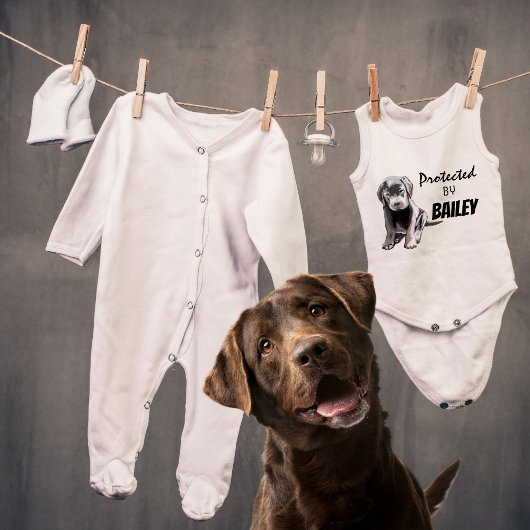 Body Protégé par le nom du chien aquarelle