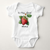Body Pun aux fraises sur mesure - Bodysuit Bébé Berry S (Devant)