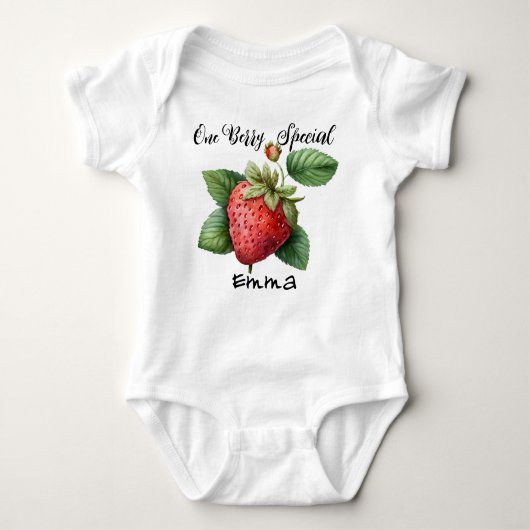 Body Pun aux fraises sur mesure - Bodysuit Bébé Berry S (Devant)