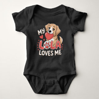 Body  Puppy "My Lola Loves Me" Cute Dog Grandparent