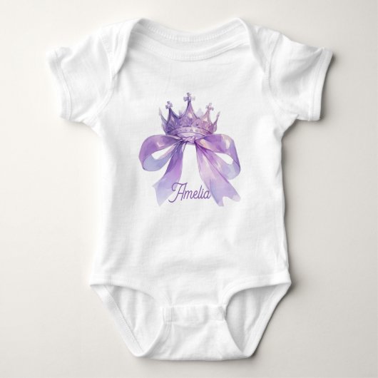 Body Purple crown and bow Customizable baby name  (Devant)