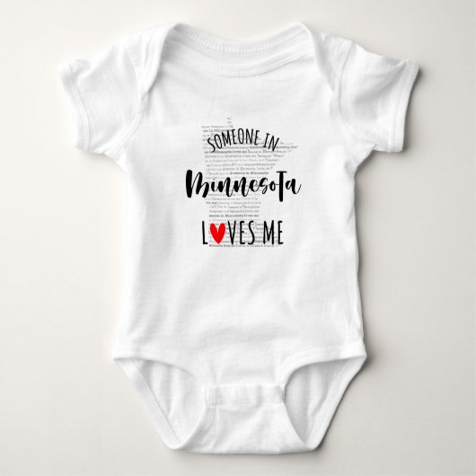 Body Quelqu'Un Au Minnesota M'Aime Carte Bébé Bodysuit (Devant)