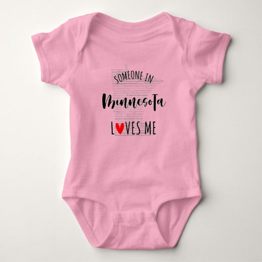 Body Quelqu'Un Au Minnesota M'Aime Carte Bébé Bodysuit (Devant)