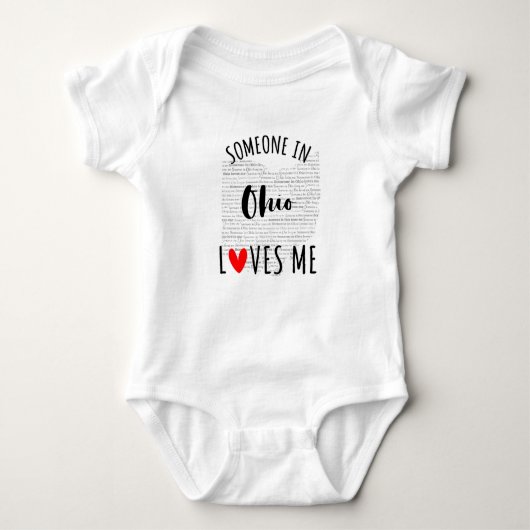 Body Quelqu'Un Dans L'Ohio M'Aime Carte Bébé Bodysuit (Devant)