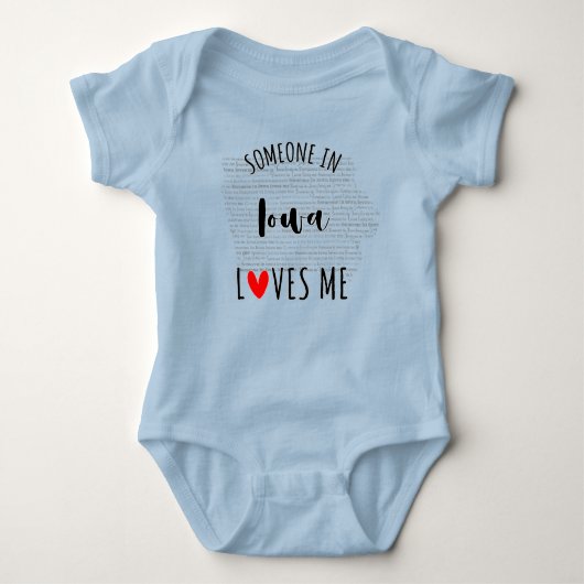 Body Quelqu'Un En Iowa M'Aime Carte Bébé Bodysuit (Devant)