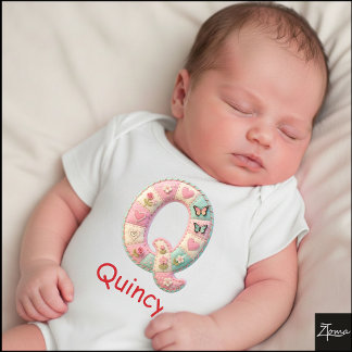 Body Quilted Patchwork Initial Letter Q Nursery