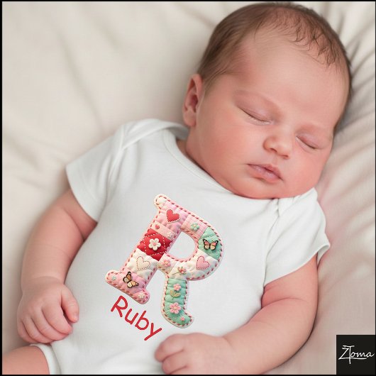 Body Quilted Patchwork Initial Letter R Nursery