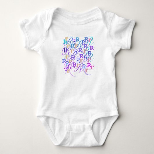Body "R" Bébé Lettres Confettis (Devant)