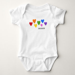 Body Rainbow Hearts Baby NAME Love Artisan Colorful Fun