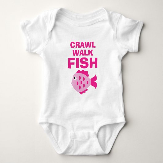 Body Ramper Crawl Walk Fish drôle de pêche bébé fille b (Devant)