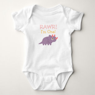Body Rawr, je suis un joli dinosaure Tricératops Violet