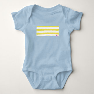 Body Rayures jaunes et couronne rose