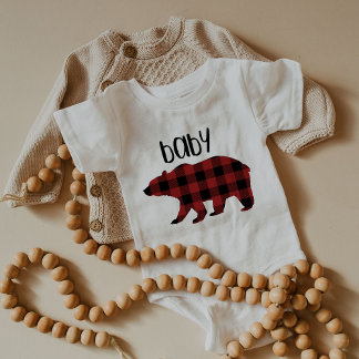Body Red Buffalo Plaid Baby Bear Holiday