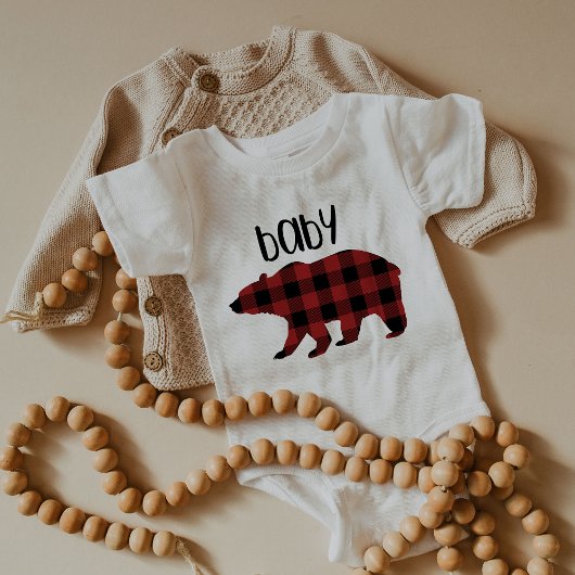 Body Red Buffalo Plaid Baby Bear Holiday