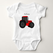 Body Red Tractor Custom Baby Bodysuit (Devant)