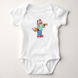 Body Renard comme peintre avec pinceau et couleur