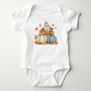 Body Renard mignon et écureuil et Thanksgiving Citrouil