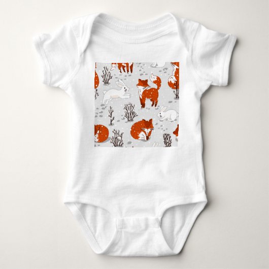 Body Renards d'hiver Bunny Motif sans couture (Devant)