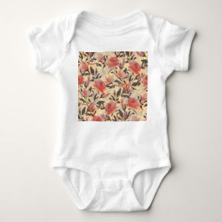 Body Ressort roses sauvages : motif aquarelle.