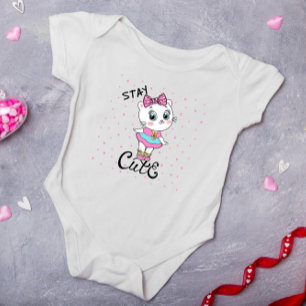 Body Reste Mignonne Bébé Chaton Coeurs Fille