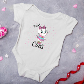 Body Reste Mignonne Bébé Chaton Coeurs Fille