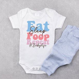 Body Retro Eat Sleep Poop Repeat  Baby Bodysuit