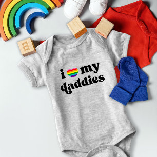 Body Retro I Love My Daddie Baby Gay Dads Arc-en-ciel
