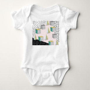 Body Retro Memphis : Motif Hipster des années 80-90.