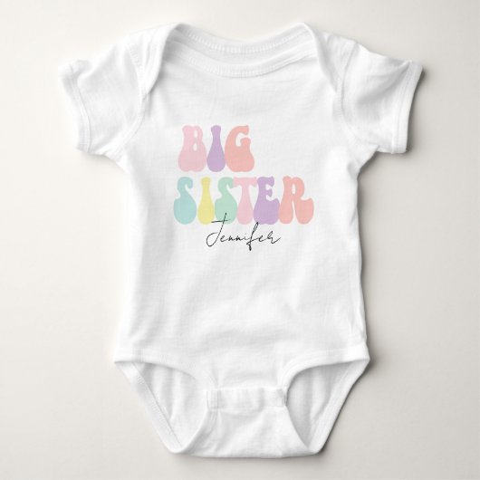 Body Retro personnalisé Pastel Big Sister | Personnalis (Devant)