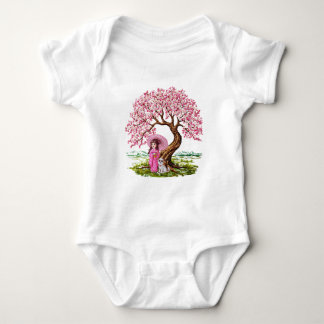 Body Rêves en fleurs: Fille au kimono et chiot