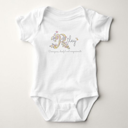 Body Riley filles nom signifiant R monogramme vêtements (Devant)