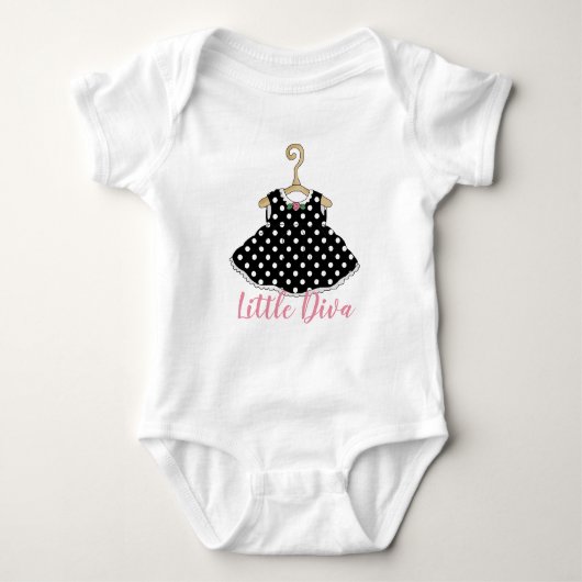 Body Robe noire Petit Diva bébé Creeper (Devant)