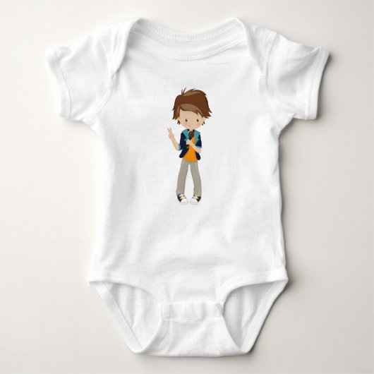 Body Rock Boy, Cheveux Brown, Chanteur de groupe, Micro (Devant)