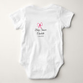 BODY ROSE BOW SIMPLE BABY SHOWER AJOUTER LE NOM DATE MI (Dos)