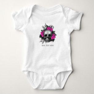 Body Rose gothique vintage crâne personnalisé rose