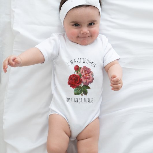 Body Rose rose St. Therese Religieux Cute Floral Baby