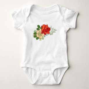 Body Rose rouge et marguerites