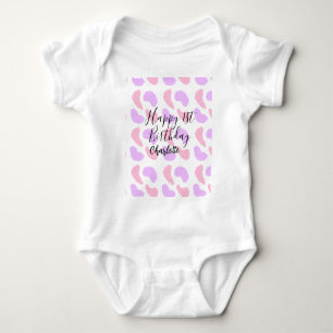 Body Rose violet abstrait formes heureux 1er anniversai