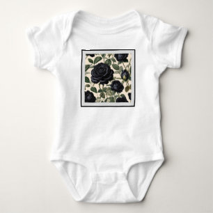 Body Roses Noirs Et Feuilles Verts,