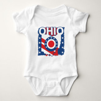 Body Rouge blanc et bleu Patriotique Grunge Ohio
