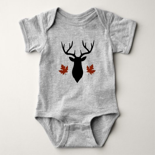 Body Rouge Buffalo Plaid Deer Buck Maple Leaf (Devant)