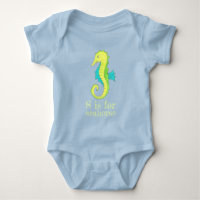 S est pour Seahorse Sea Horse Blue Green Beach Oce